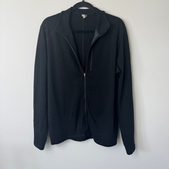 Ibex Men's Black Merino Wool Full Zip Jacket - Large - Picture 1 of 9